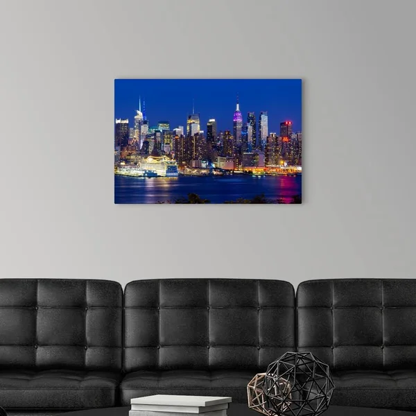 New York, Manhattan, Midtown Skyline Across The Hudson River, Large Solid-Faced Canvas Wall Art Print, Great Big Canvas