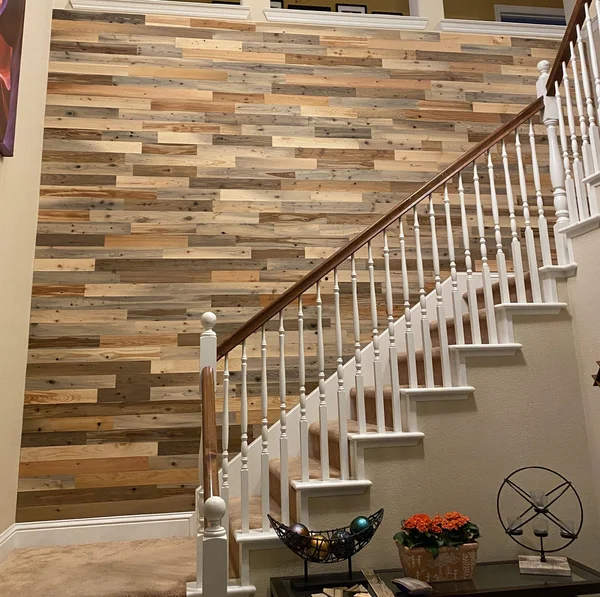 Timberchic 214 Peel and Stick Reclaimed River Wood - 4 in. Planks