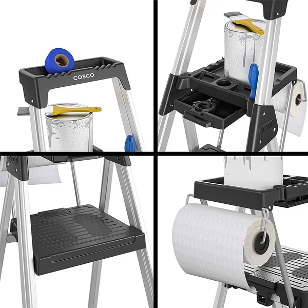 Cosco 20502ABL1E Signature Series Step Ladder - 5ft, Aluminum