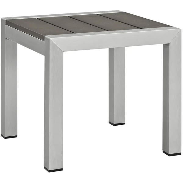 Modway Shore 2 Piece Outdoor Patio Aluminum Set - Silver Gray