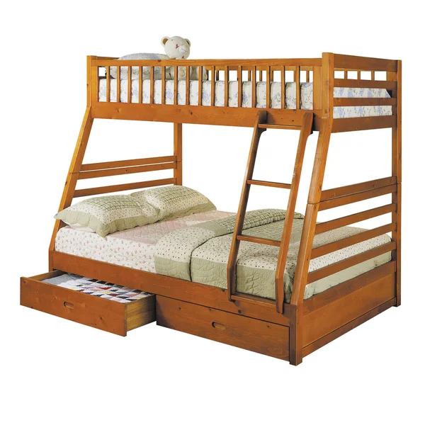 Acme Jason Bunk Bed, Honey Oak, Twin-Over-Full