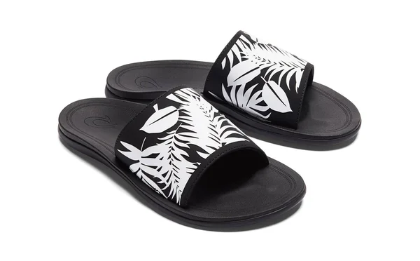 Olukai Punua Olu Women's Slide Sandals Black, Lau - 10