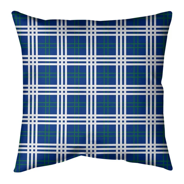 Seattle Throwback Football Luxury Plaid Accent Pillow-Faux Linen - 20 x 20 - Blue/Green/White