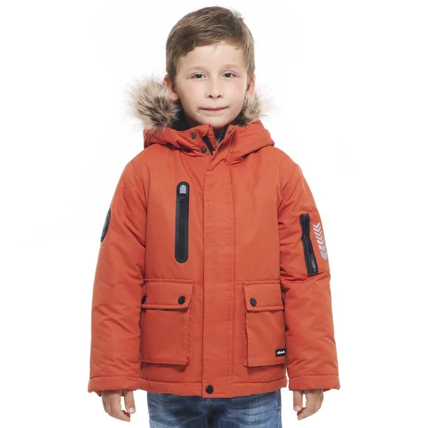 Rokkau0026rolla Boys& Water-Resistant Lined Hooded Thickened Parka Jacket with Removable Faux-Fur Hood Trim Mandarin Orange, Boy