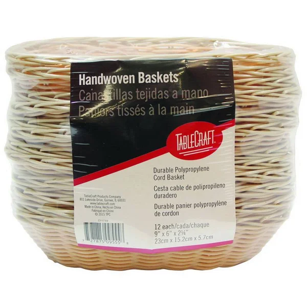 Tablecraft C1174w 9x22x6x22x2.25x22 Oval Basket - Natural