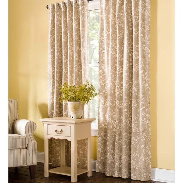 42x22W x 63x22L Floral Damask Rod-Pocket Insulated Curtain PANEL - Indigo