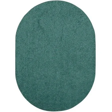Modern Plush Solid Color Rug - Teal - 12' x 15' Oval, Pet and Kids Friendly Rug. Made in USA, Oval, Area Rugs Great for Kids, Pet