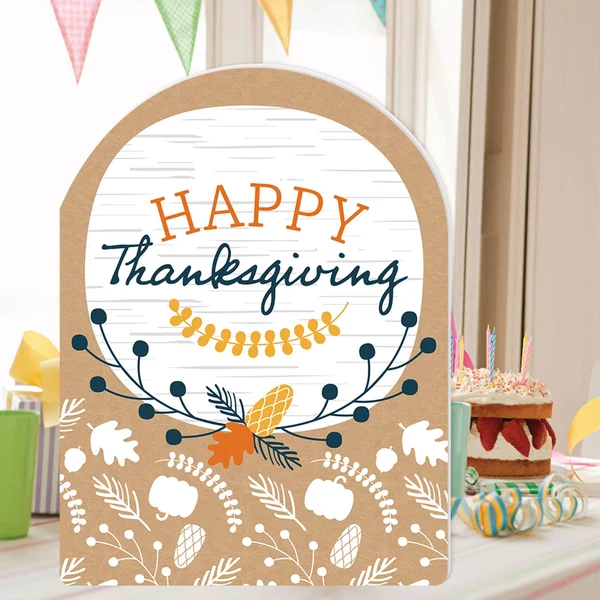 Big Dot of Happiness - Happy Thanksgiving - Fall Giant Greeting Card - Big Shaped Jumborific Card - 16.5 x 22 Inches