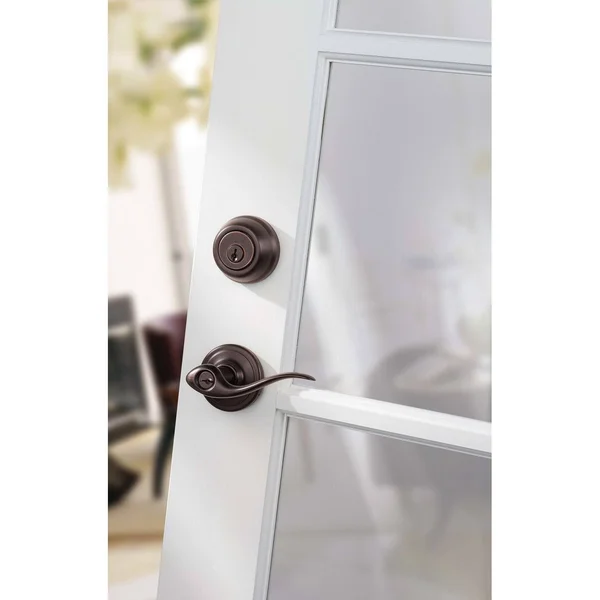 Kwikset 740TNL Signature Series Tustin Keyed Entry Door Leverset - Polished Brass