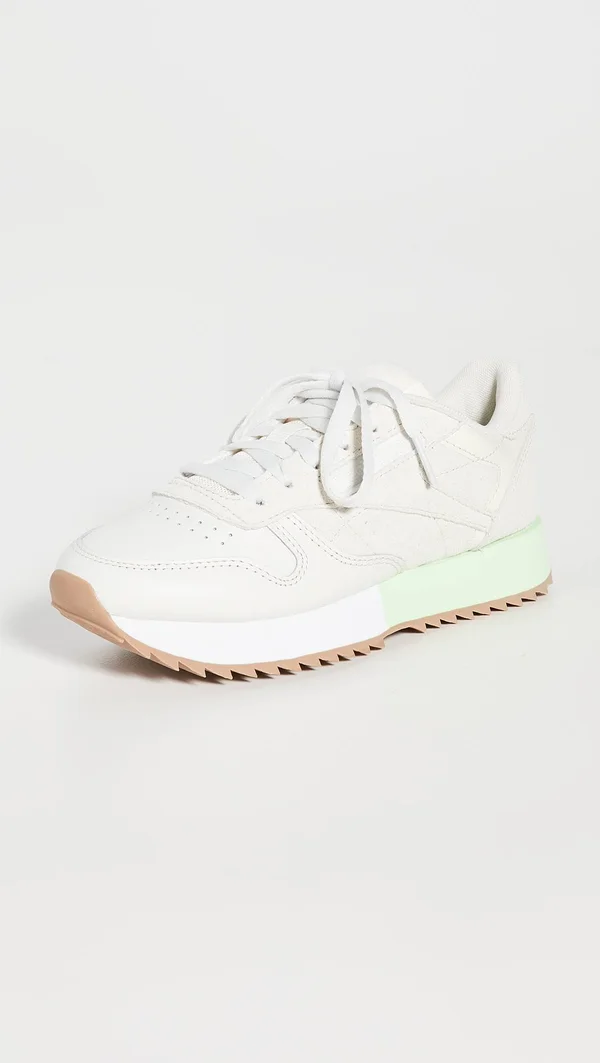 Reebok Classic Leather Ripple White Women's Running Shoes, Size: 5.5