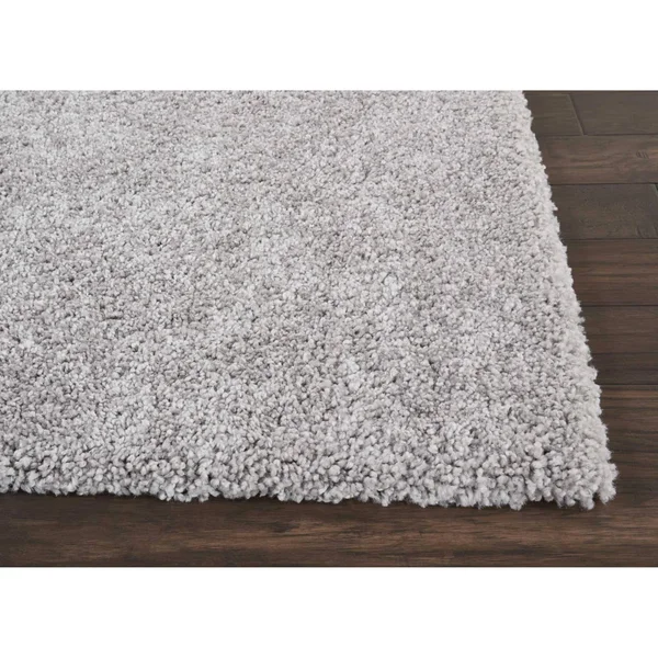 Nourison Malibu Shag MSG01 Silver Grey 9& x 12& Area Rug