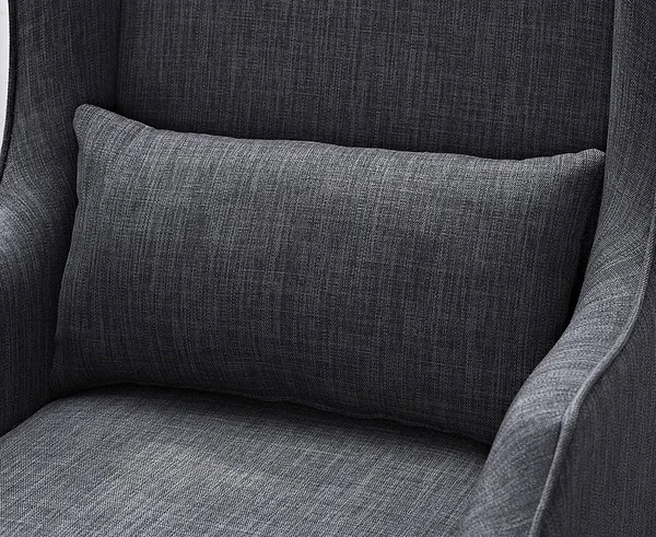 Simpli Home Ashbury Wingback Club Chair and Ottoman - Slate Grey