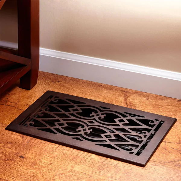 Victorian Bronze Floor Register - 10x22x14x22 (12-1/8x22x15-1/2x22 Overall) - Signature Hardware 345434