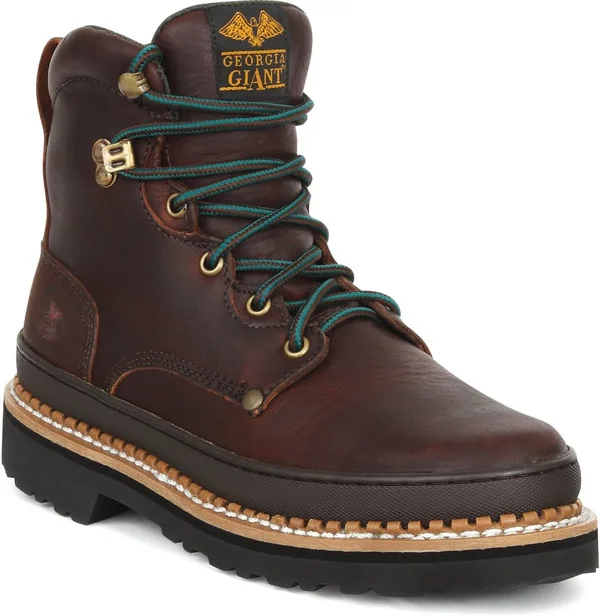 Men's Brown Georgia Giant Steel Toe Work Boot Size 7(Wide)