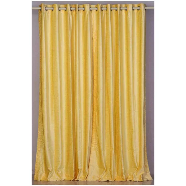 Yellow Ring - Grommet Top Velvet Curtain, Drape, Panel - Piece