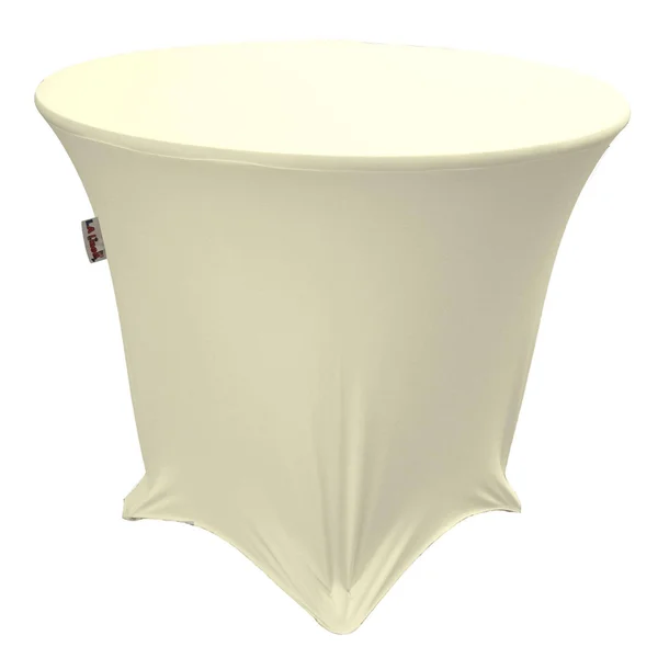 La Linen Round Spandex Tablecloth 48x22 x 30x22 High - Ivory