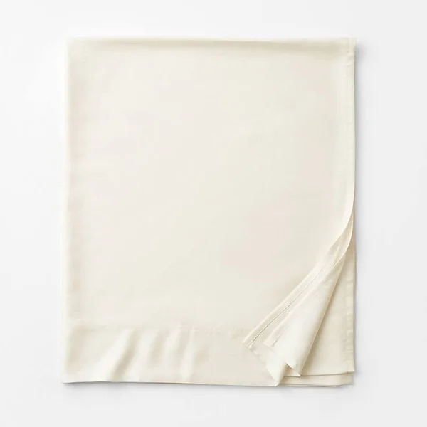 Legends Hotel Tencel Lyocell Sateen Flat Sheet - Ivory, Size Queen, The Company Store