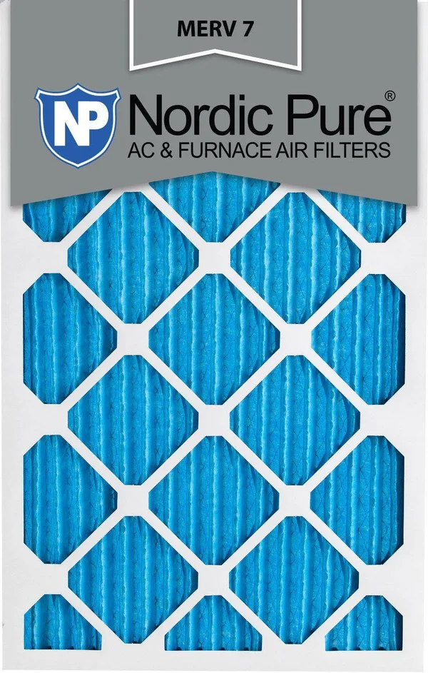 Nordic Pure 16x25x1 MERV 10 Pleated AC Furnace Air Filters 12 Pack