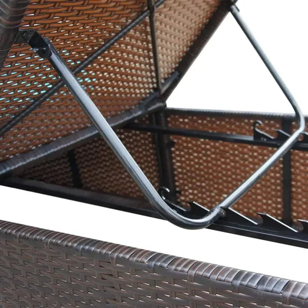 vidaXL Sun Lounger with Cushion Poly Rattan Black