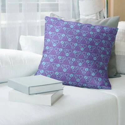 Classic Circles Waves Throw Pillow Cover Brayden Studio Color: Full Purple/Teal - Size: 20x22 x 20