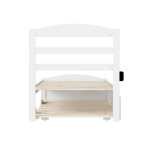 Atlantic Furniture Warren Walnut Twin Bed with Footboard and Twin Trundle - Brown