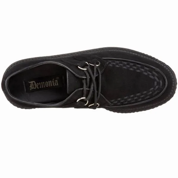 Demonia - V-CREEPER-502S 11, Black Vegan Suede