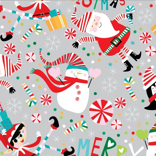 Jillson & Roberts Bulk Ream Roll Christmas Gift Wrap Wrapping Paper - Santa & Snowmen Full Ream 833 ft x 24 in