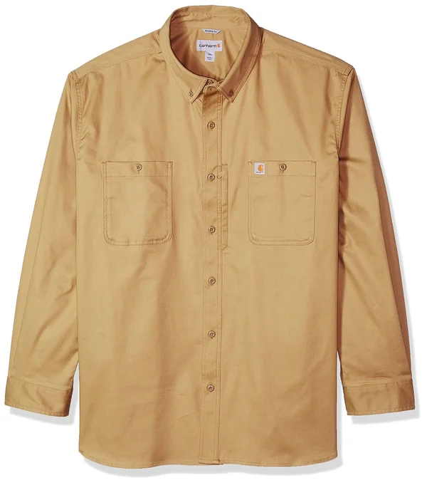 Carhartt Rugged Professional Series Men's Long-Sleeve Shirt, Dark Khaki, XL Tall
