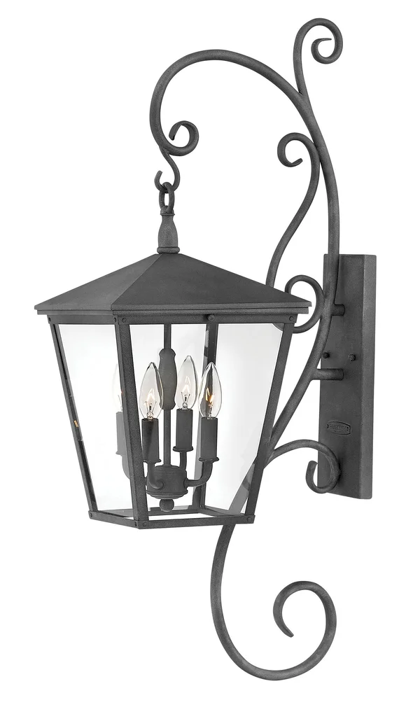 Hinkley Lighting 1436DZ-LL Trellis Outdoor Wall Light, Aged Zinc