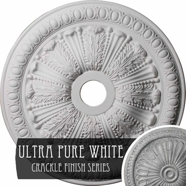 27 7/8x22OD x 3 7/8x22ID x 2 1/2x22P Tomango Egg & Dart Ceiling Medallion (Ultra Pure White Crackle)