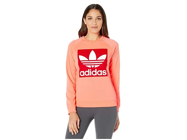Adidas Women's Trefoil Crew Sweatshirt, Flash Red