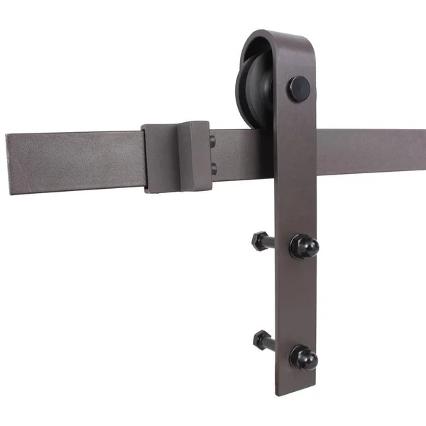 CALHOME K Series 30 in. x 84 in. Solid Jungle Green Stained Pine Wood Interior Sliding Barn Door with Hardware Kit