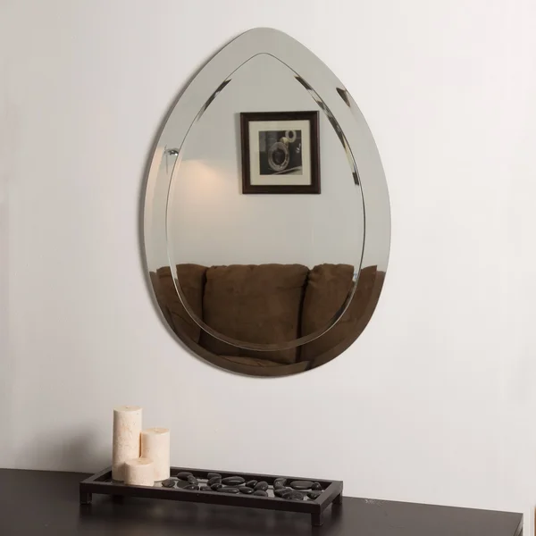 Decor Wonderland Droplet Modern Bathroom Mirror - Silver