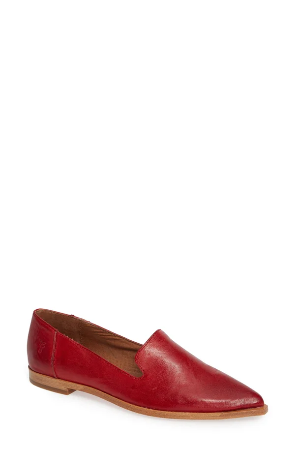 Frye Women's Kenzie Venetian Shoe - Red, Size 6