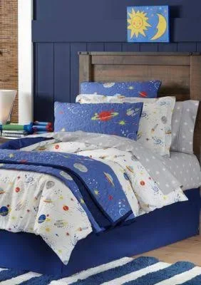 Lullaby Bedding Space Full Cotton Printed Sheet Set