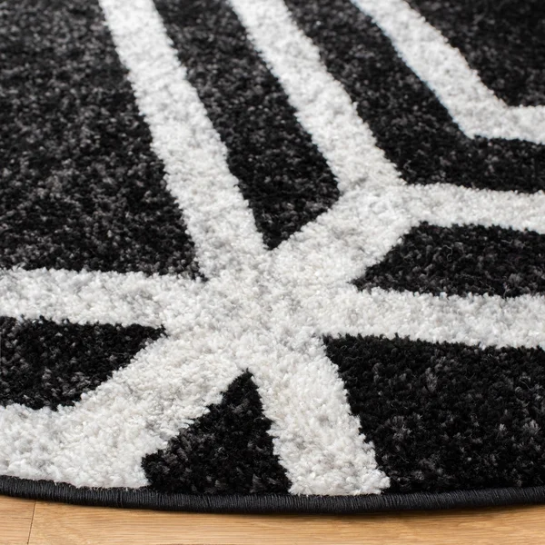Safavieh Adirondack Rug Collection ADR253H - Black - Ivory - 6& x 6& Square