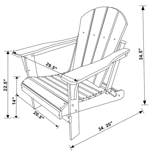 Westin Outdoor 2001010-2 Outdoor Folding Plastic Adirondack Chair Black - Set of 2