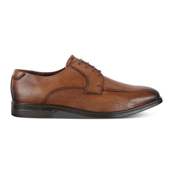Ecco Melbourne Bicycle Toe Dress Shoes With Arch Support - Men's, Amber, Size: 11