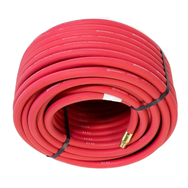 Continental All Weather Rubber Air Hose 3/8x22 x 100& ft x 1/4x22 MNPT, Red