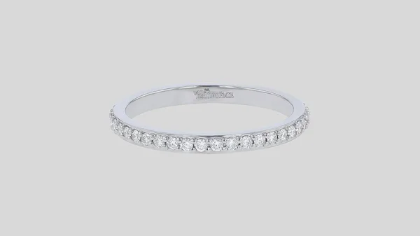 18 Karat Gold Eternity Diamond Ring with 1/3 Carat Lab Grown Diamonds White Gold, 8.5, White Gold