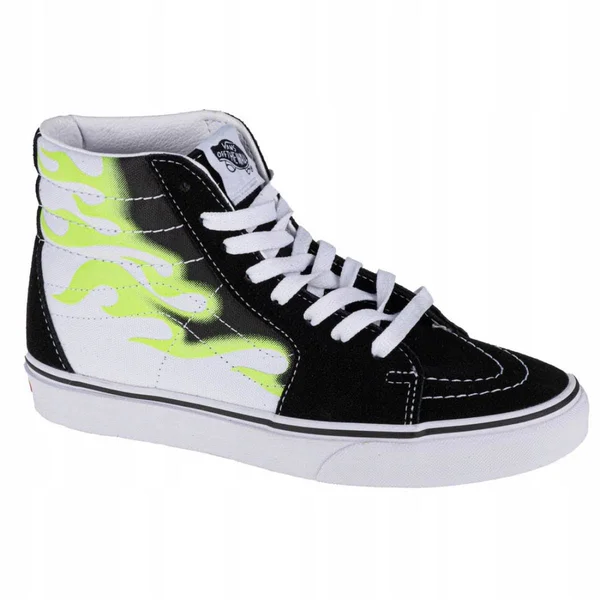 Vans Flame Sk8-Hi Shoes - Black - 7.5