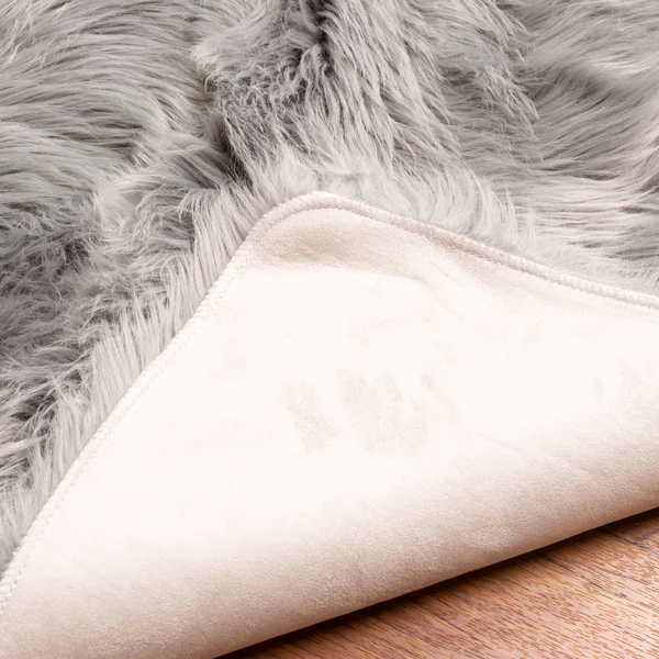 Super Area Rugs Soft Faux Sheepskin Fur Fluffy Area Rug - Gray, 8& x 10&
