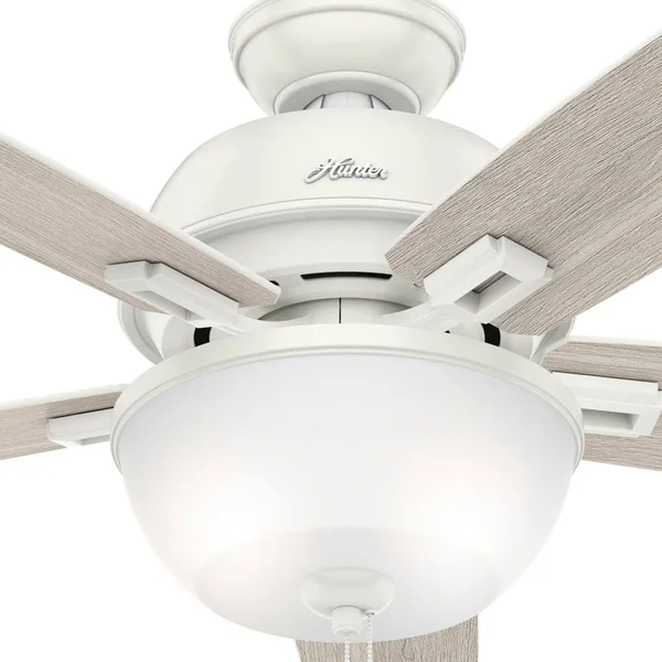 Hunter 53334 52x22 Donegan Ceiling Fan with Light, Fresh White