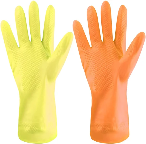 Reusable Household Latex Gloves, Non-Slip Gloves (2 Pairs/Bag) L, 72 Bags
