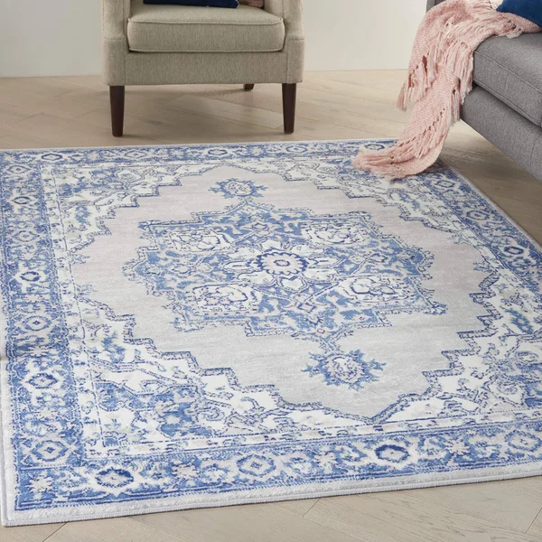 Nourison Whimsicle WHS03 Area Rug, Grey Blue, 5& x 7&