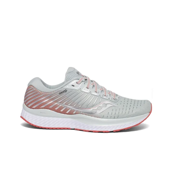 Saucony Women's Guide 13 - 8 - Sky Grey, Coral