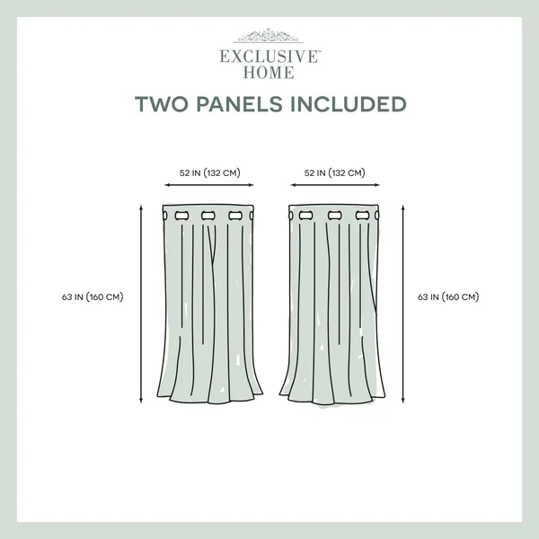 Exclusive Home Catarina Layered Solid Blackout and Sheer Window Curtain Panel Pair Winter White