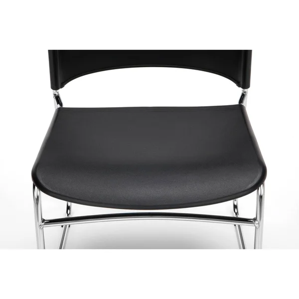 OFM Multi-Use Stack Chair with Plastic SEAT, BACK, Black