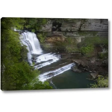Millwood Pines 'Tn, Cummins Falls SP Waterfall Basin' Photographic Print on Wrapped Canvas, Size: 21 inch H x 32 inch W x 1.5 in