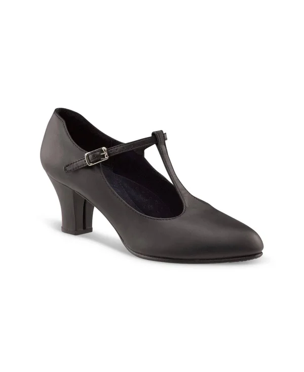 Capezio Jr. Footlight T-Strap Character Shoe - Black